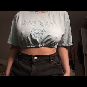 STUSSY reworked cropped tee